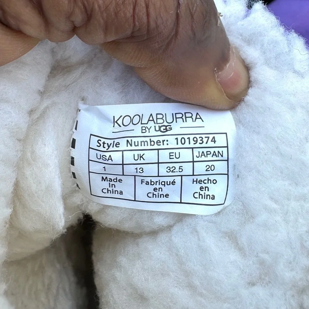 Koolaburra by UGG Victoria Purple Suede Faux Fur Lined Boots Big Kids Size 1